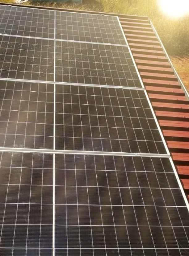 Solar panels in full sun